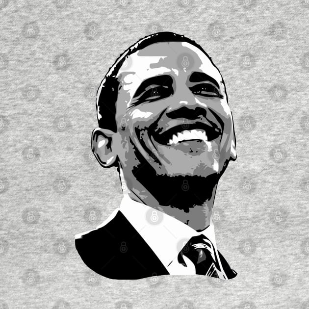 Barack Obama Smile Grayscale Pop Art by Nerd_art